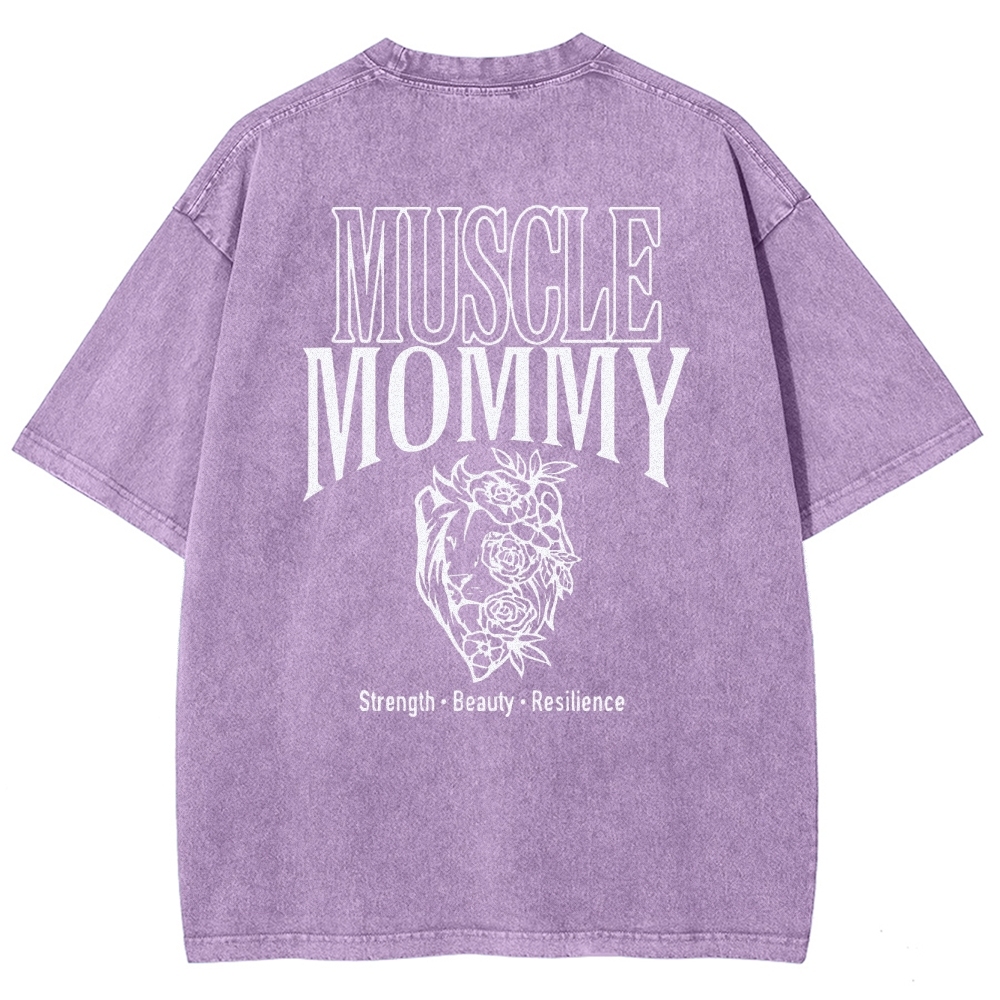Muscle Mommy Vintage Snowflake Washed T-Shirt