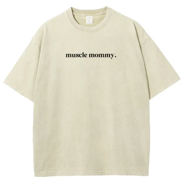 Mucle Mommy Vintage Snowflake Washed T-Shirt