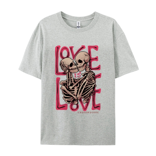 Love Skull Casual Short Sleeve T-Shirt
