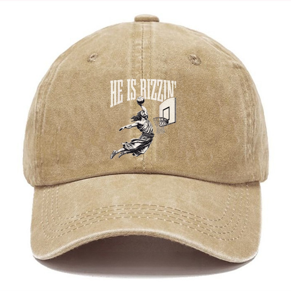 He Is Rezzin' Unisex Vintage Casual Washed Cap