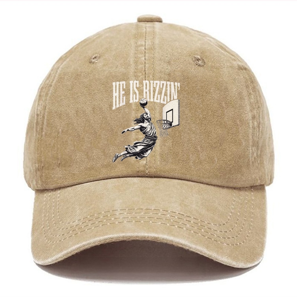 He Is Rezzin' Unisex Vintage Casual Washed Cap