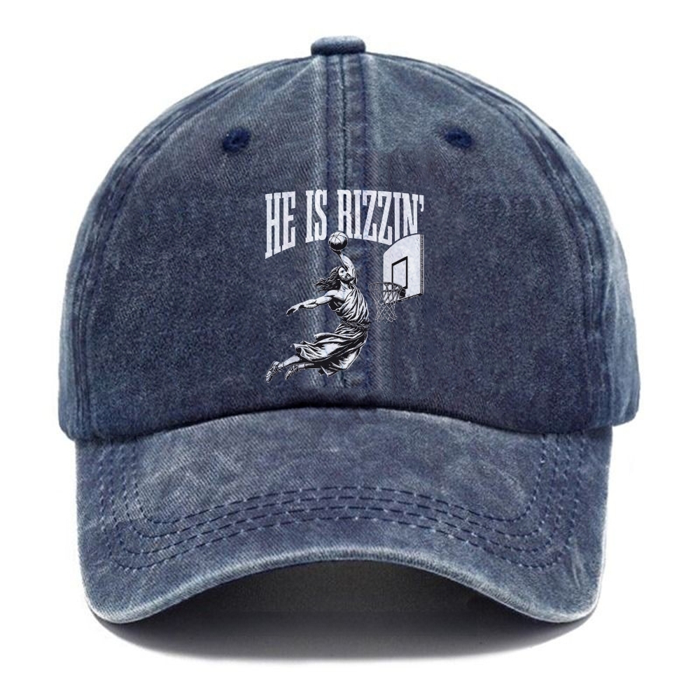 He Is Rezzin' Unisex Vintage Casual Washed Cap
