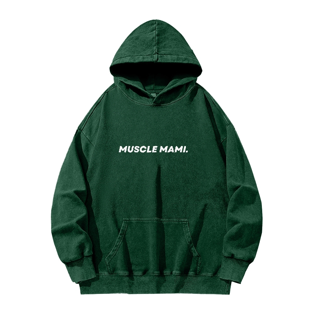 Muscle Mami Washed Long Sleeved Hoodie