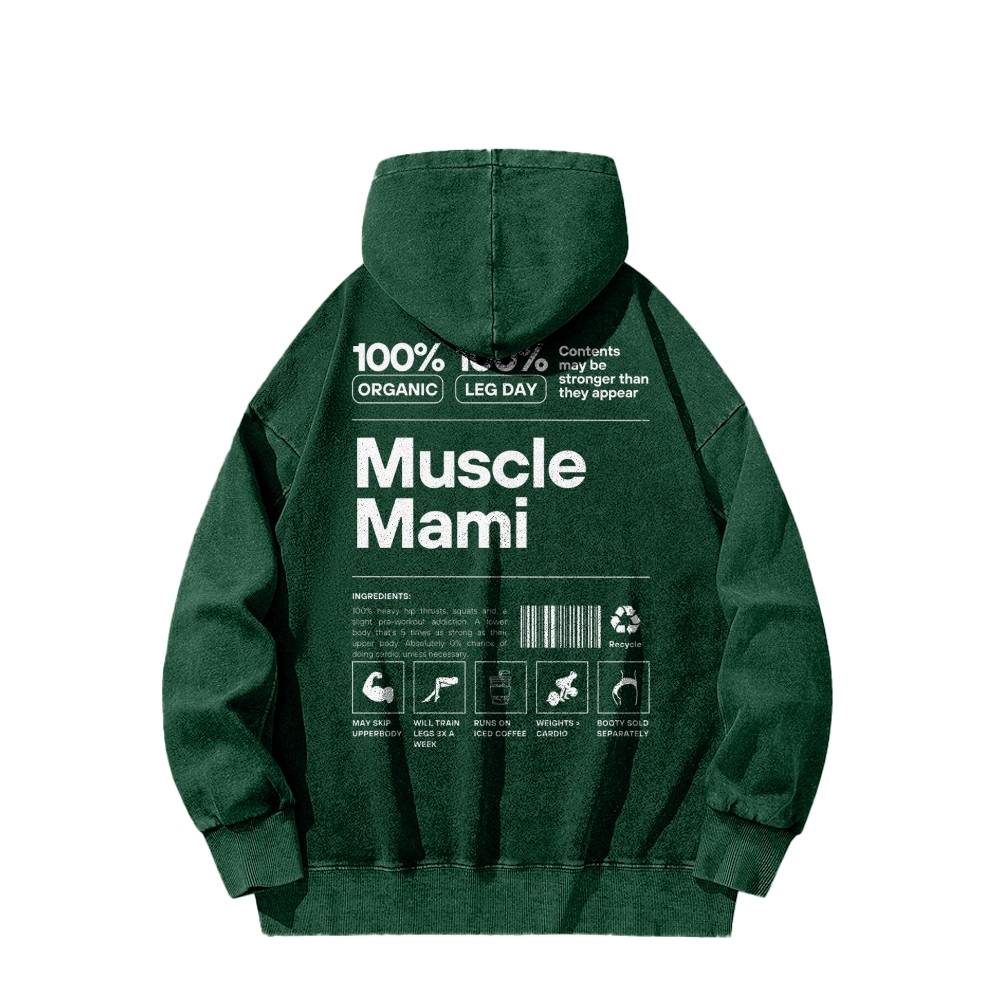 Muscle Mami Washed Long Sleeved Hoodie