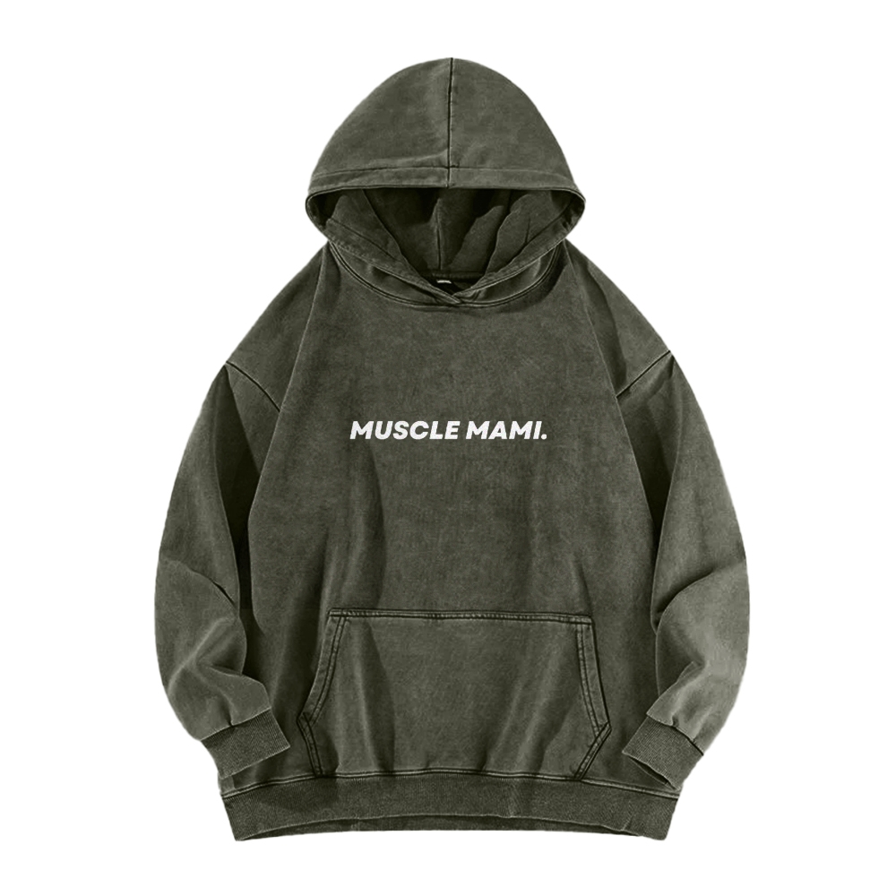 Muscle Mami Washed Long Sleeved Hoodie