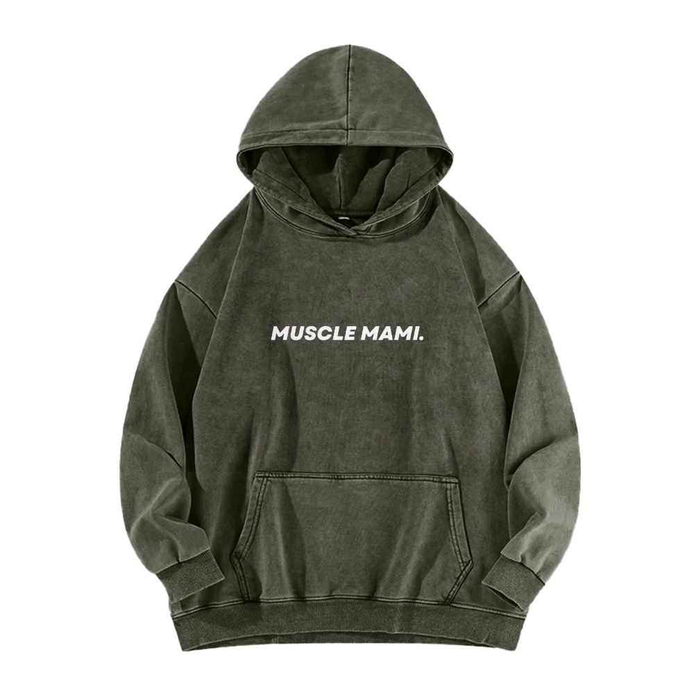 Muscle Mami Washed Long Sleeved Hoodie
