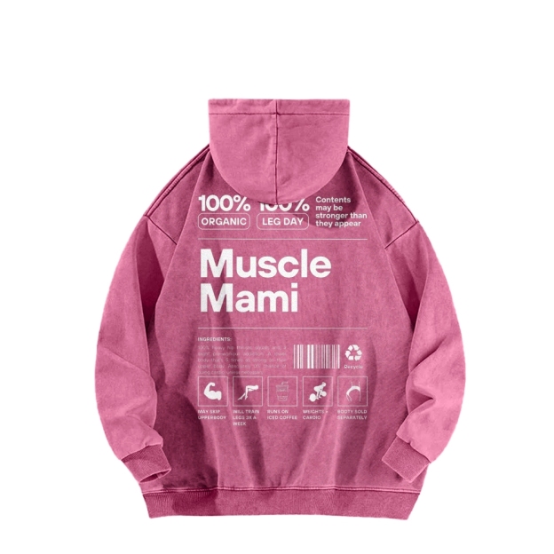 Muscle Mami Washed Long Sleeved Hoodie