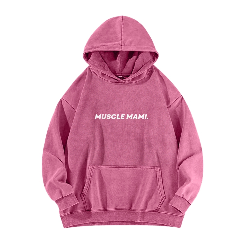 Muscle Mami Washed Long Sleeved Hoodie