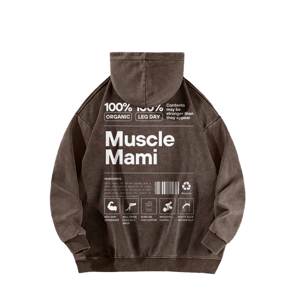 Muscle Mami Washed Long Sleeved Hoodie
