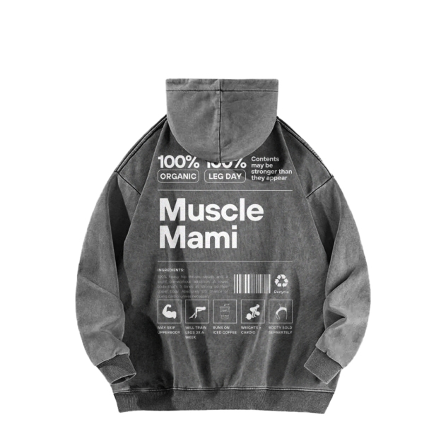 Muscle Mami Washed Long Sleeved Hoodie