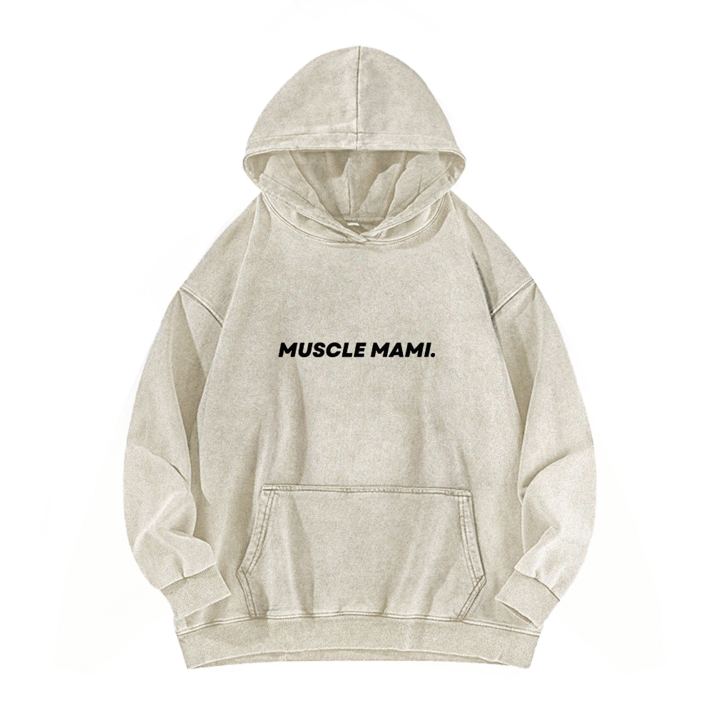 Muscle Mami Washed Long Sleeved Hoodie