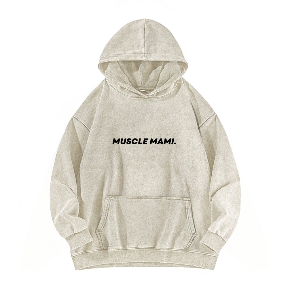 Muscle Mami Washed Long Sleeved Hoodie