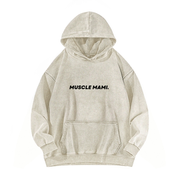 Muscle Mami Washed Long Sleeved Hoodie