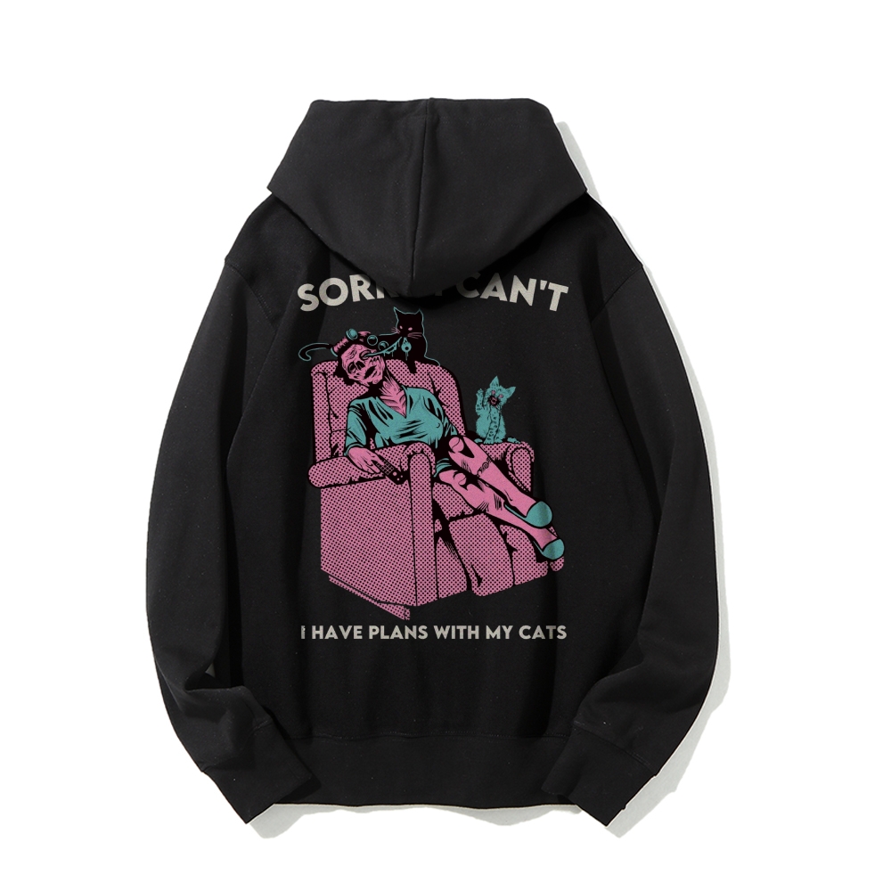 Sorry I Can't I Have Plans With My Cats Long Sleeved Hoodie