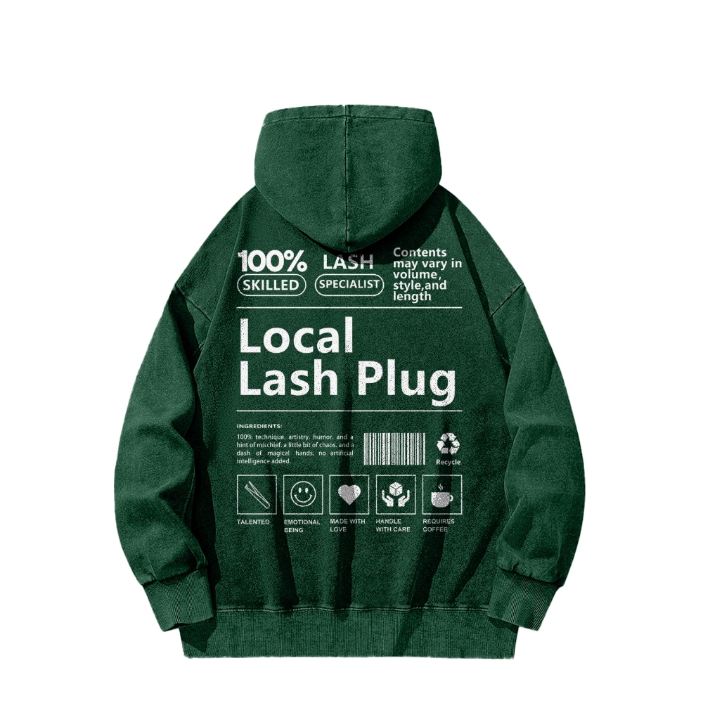 Local Last Plug Washed Long Sleeved Hoodie