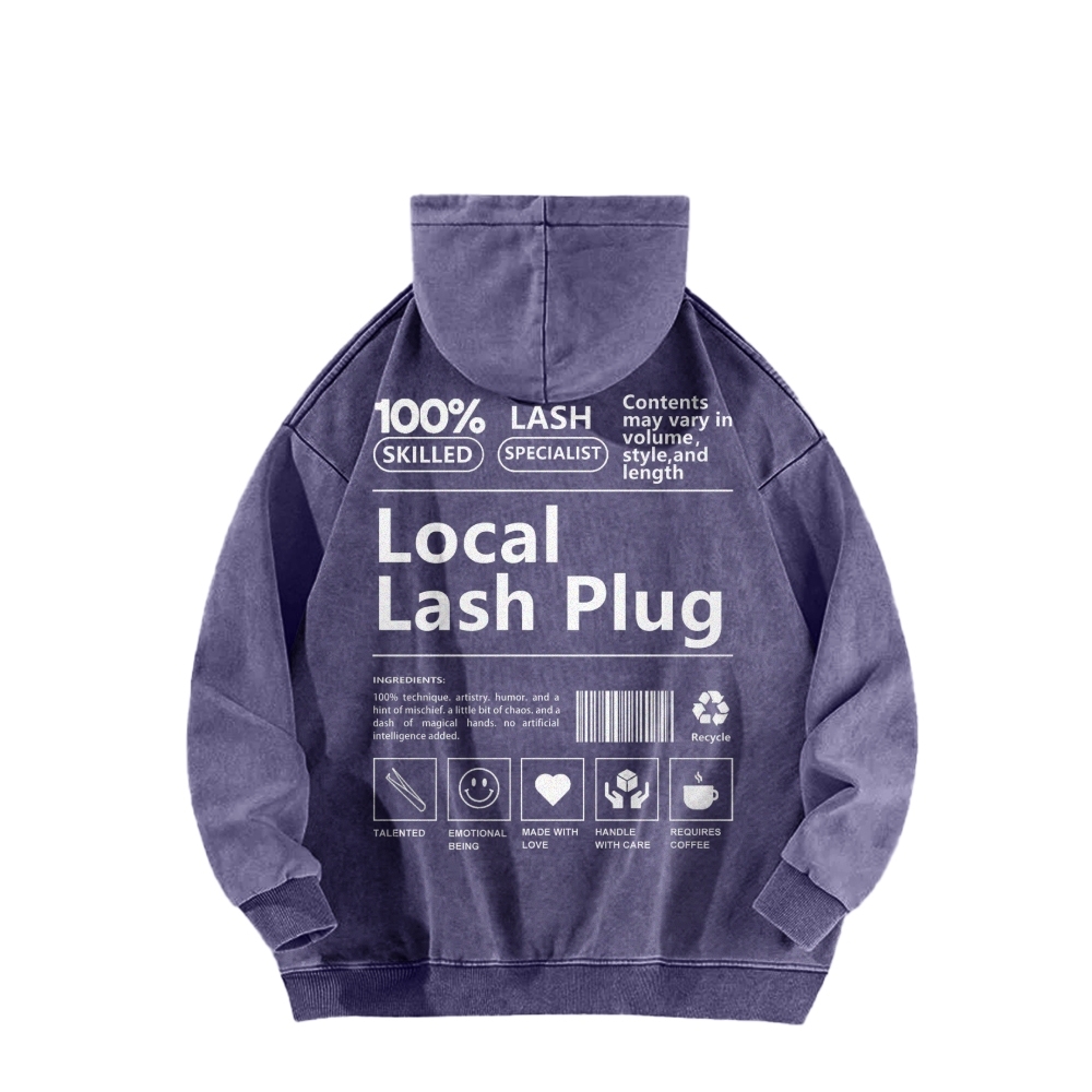 Local Last Plug Washed Long Sleeved Hoodie
