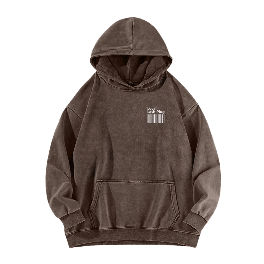 Local Last Plug Washed Long Sleeved Hoodie