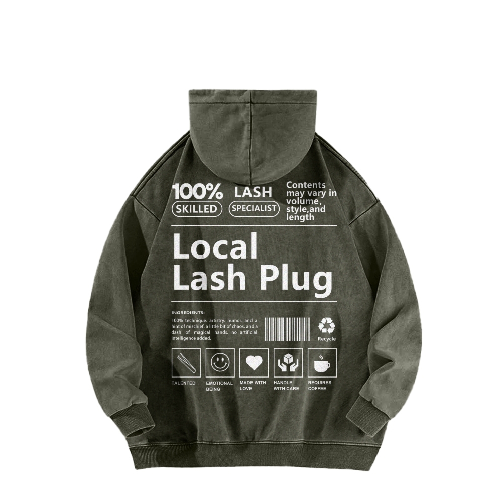 Local Last Plug Washed Long Sleeved Hoodie