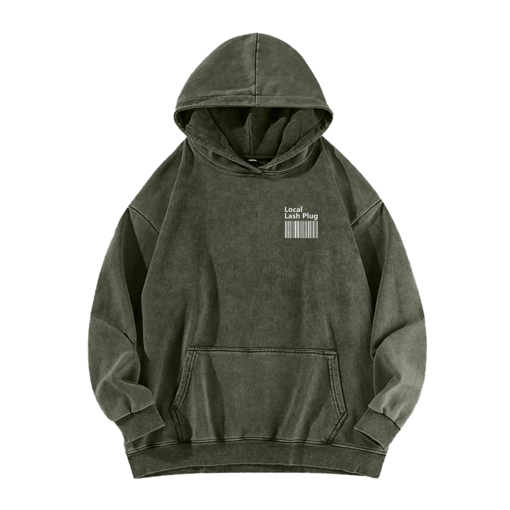 Local Last Plug Washed Long Sleeved Hoodie