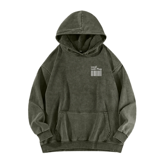 Local Last Plug Washed Long Sleeved Hoodie