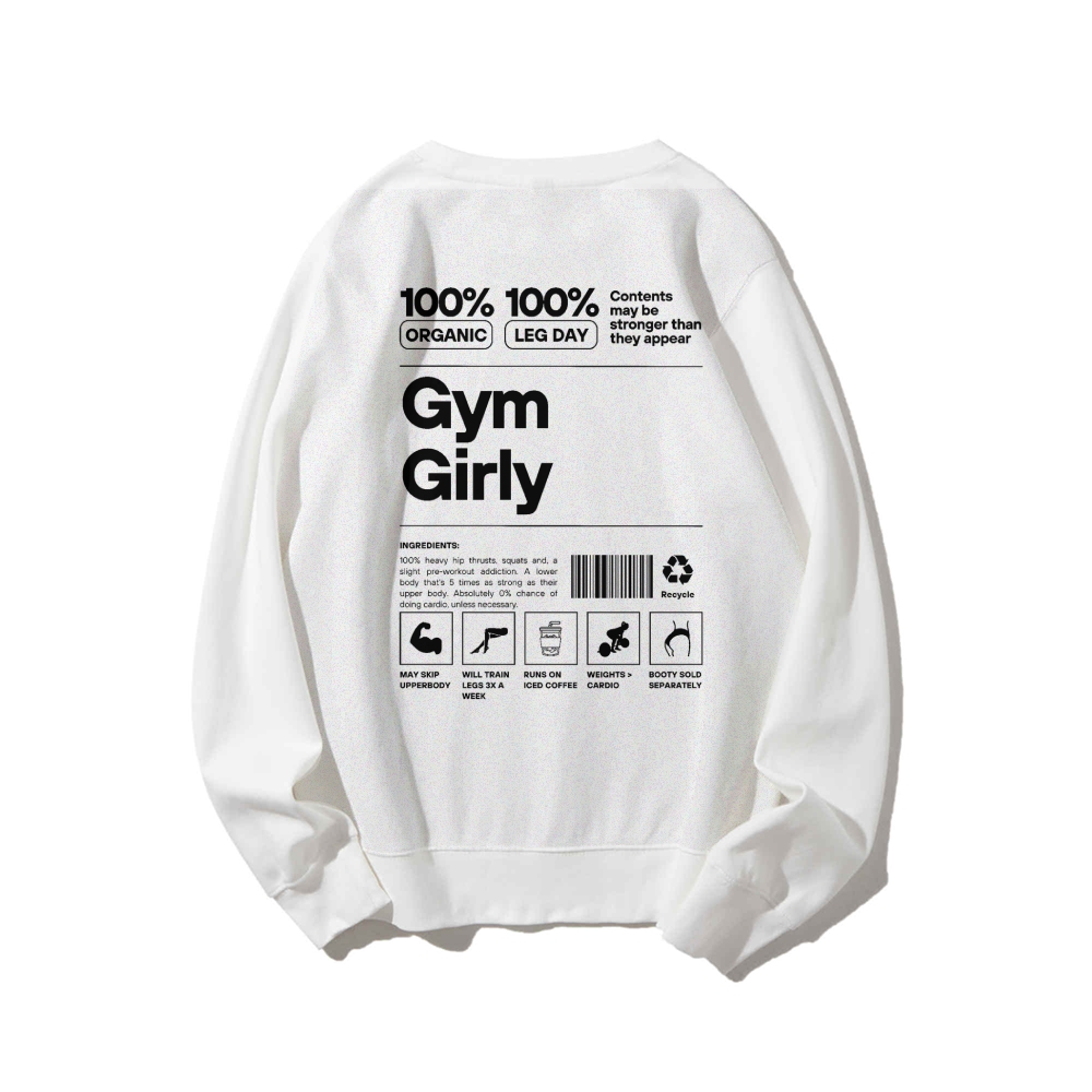 Gym Girl Round Neck Long Sleeved Sweatshirt