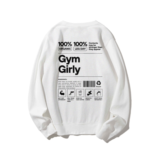 Gym Girl Round Neck Long Sleeved Sweatshirt