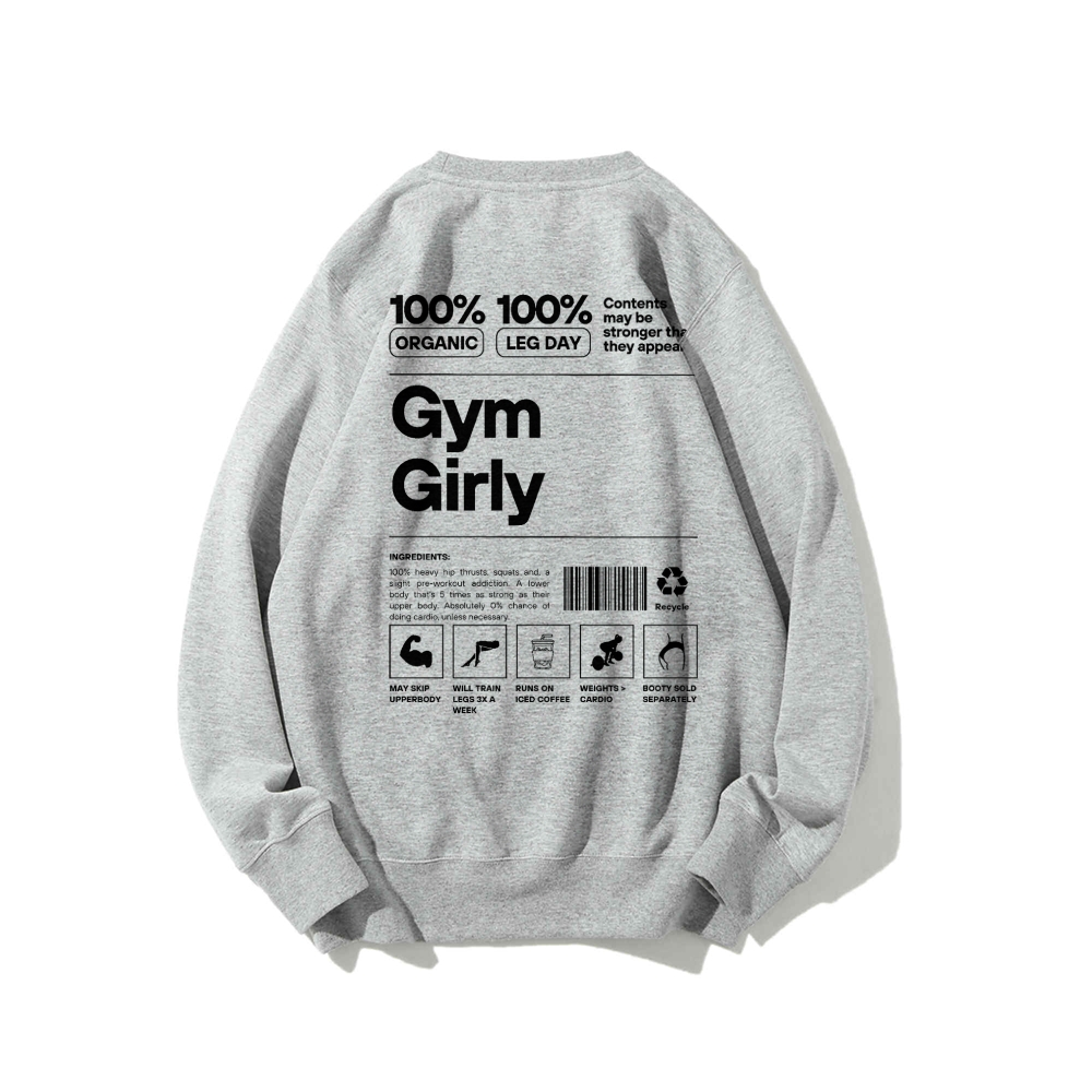Gym Girl Round Neck Long Sleeved Sweatshirt