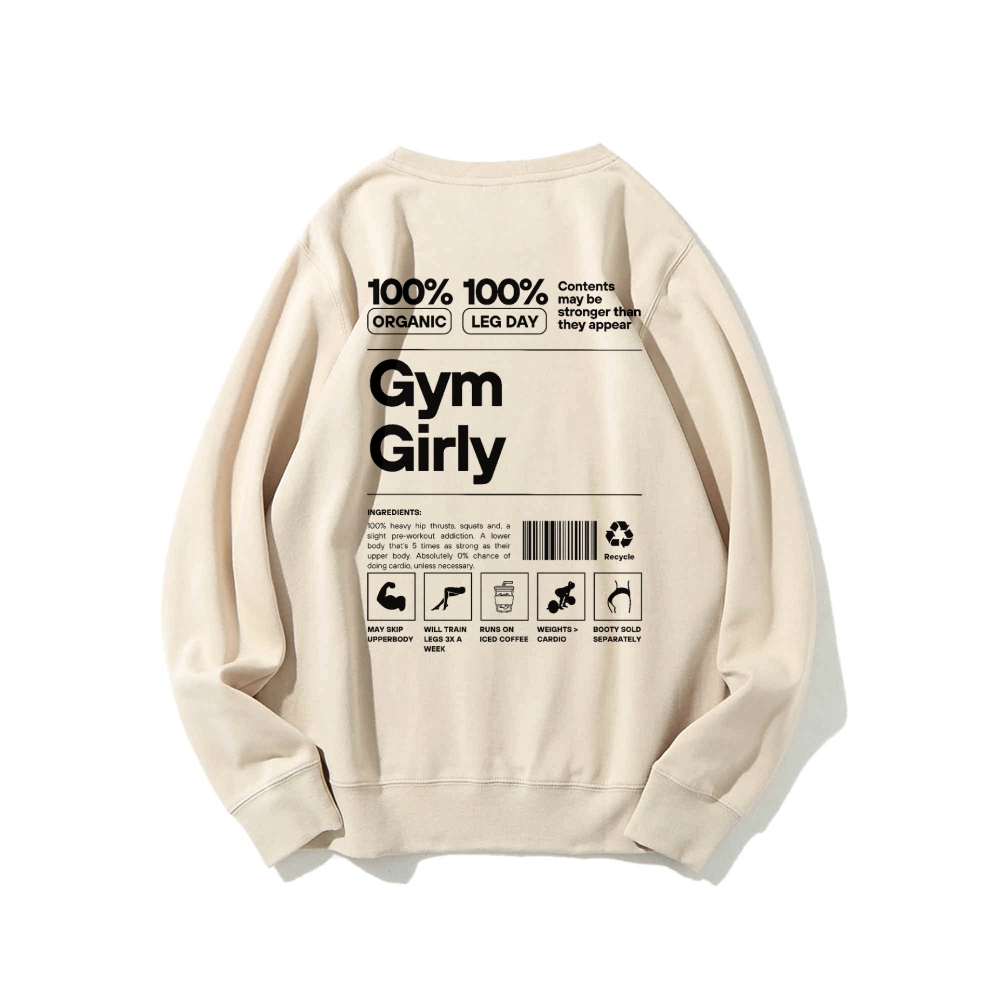 Gym Girl Round Neck Long Sleeved Sweatshirt