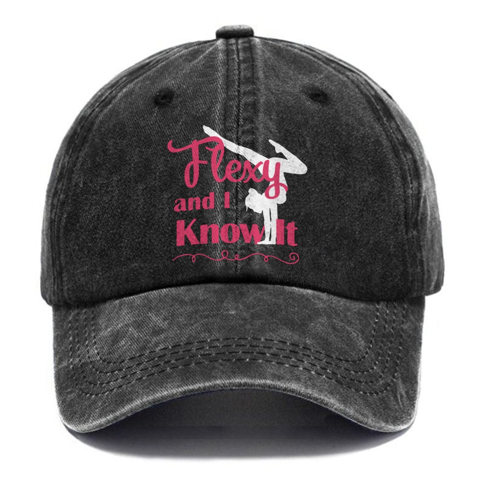 Flexy And I Know It Unisex Vintage Casual Washed Cap Customscool