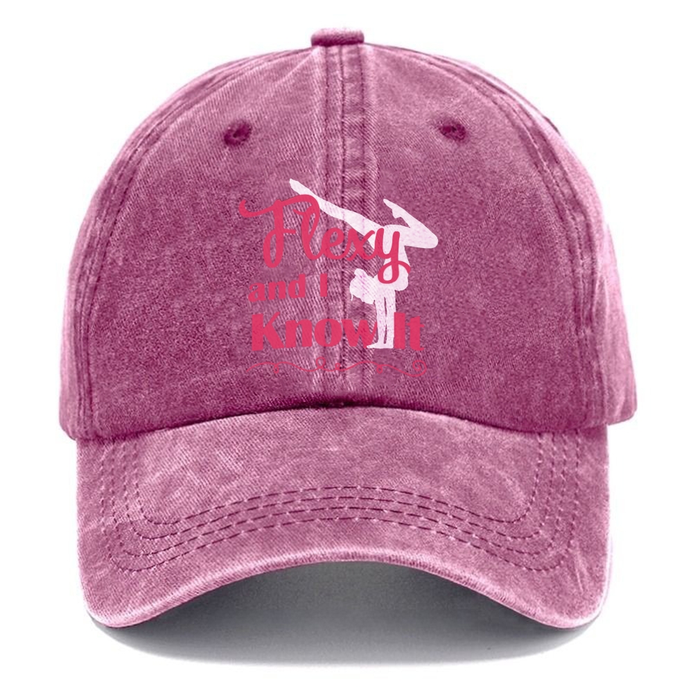 Flexy And I Know It Unisex Vintage Casual Washed Cap Customscool