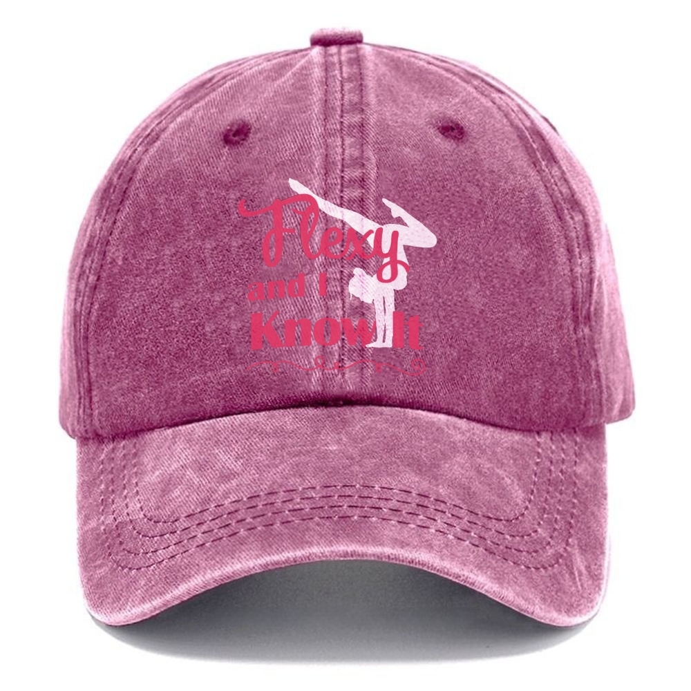 Flexy And I Know It Unisex Vintage Casual Washed Cap Customscool