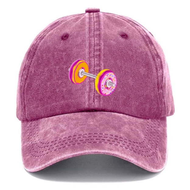 Donut Barbell Unisex Vintage Casual Washed Cap Customscool