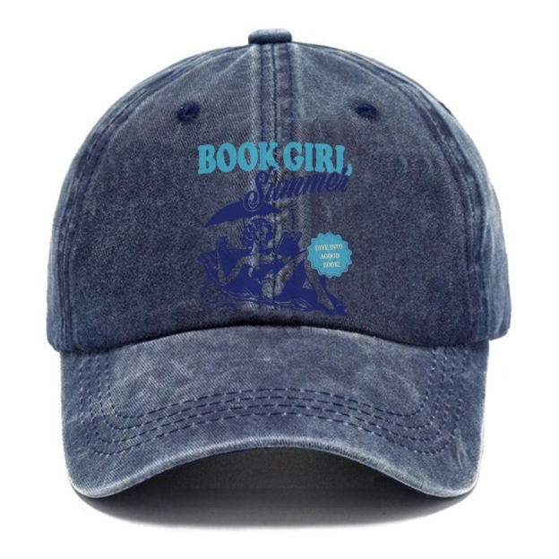 Book Girl Summer Unisex Vintage Casual Washed Cap Customscool