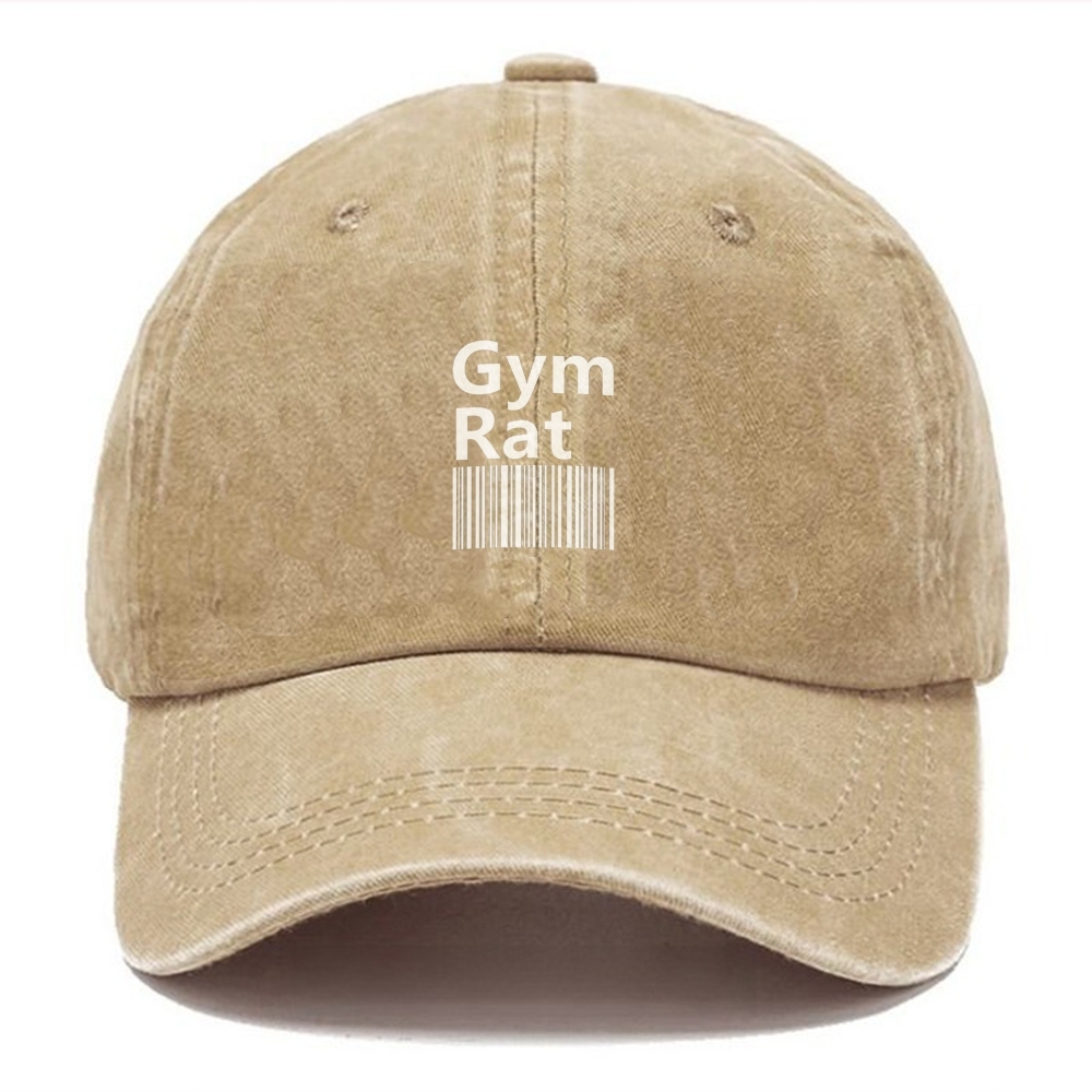 Gym Rat Unisex Vintage Casual Washed Cap Customscool