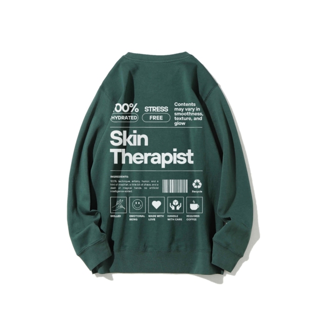 Skin Therapist Crew Neck Long Sleeve Sweatshirt