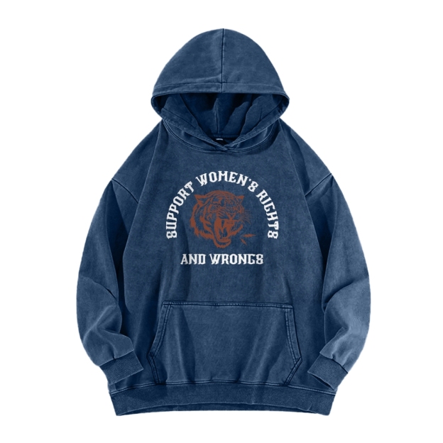 Support Rights And Wrongs Washed Hoodie
