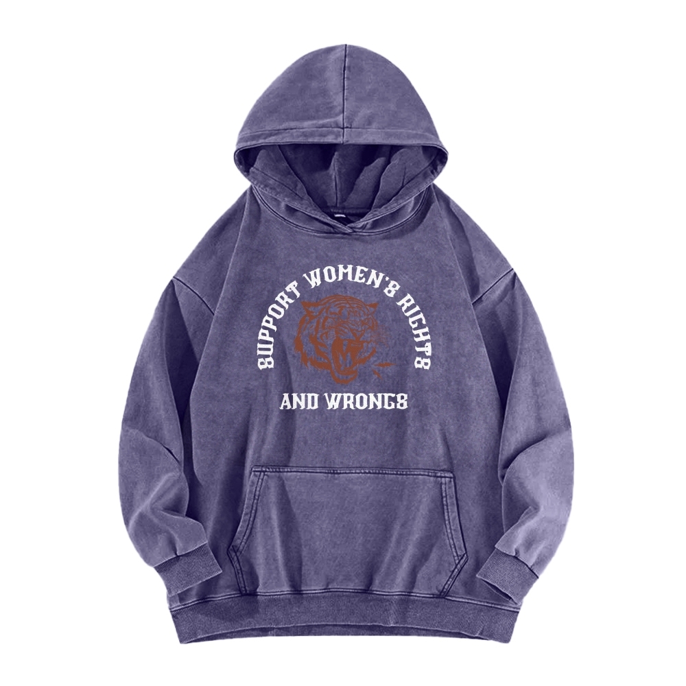 Support Rights And Wrongs Washed Hoodie