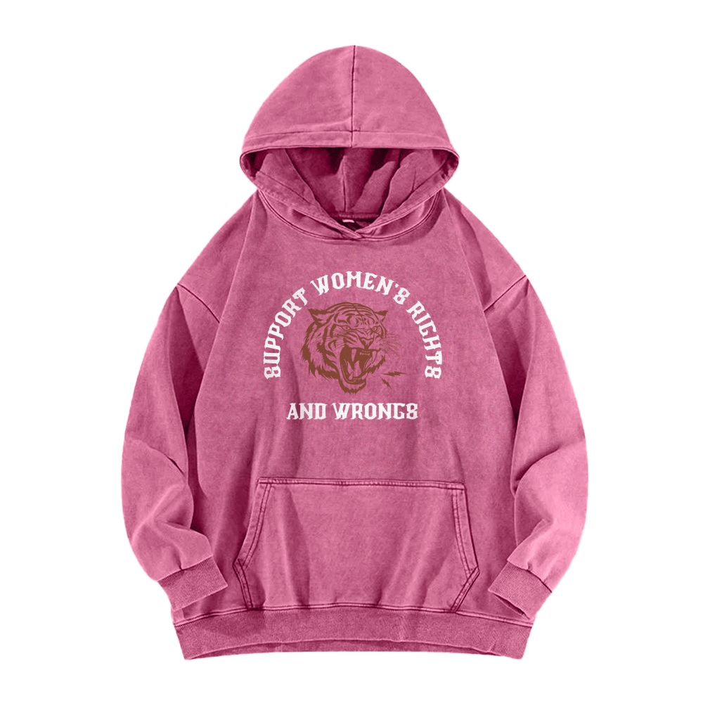 Support Rights And Wrongs Washed Hoodie