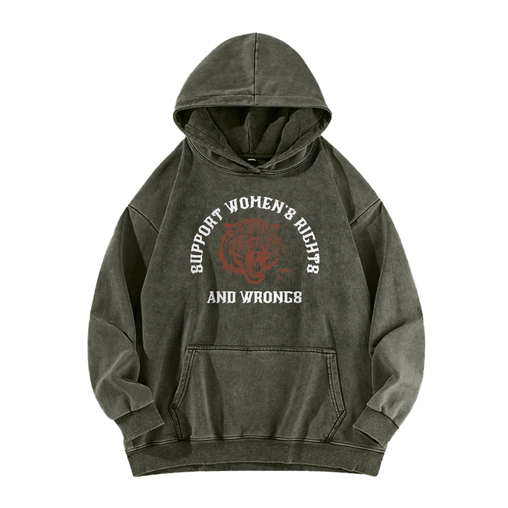 Support Rights And Wrongs Washed Hoodie