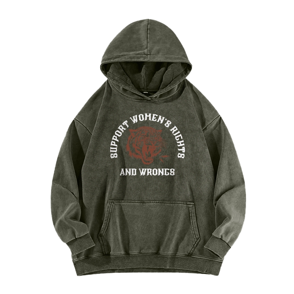 Support Rights And Wrongs Washed Hoodie