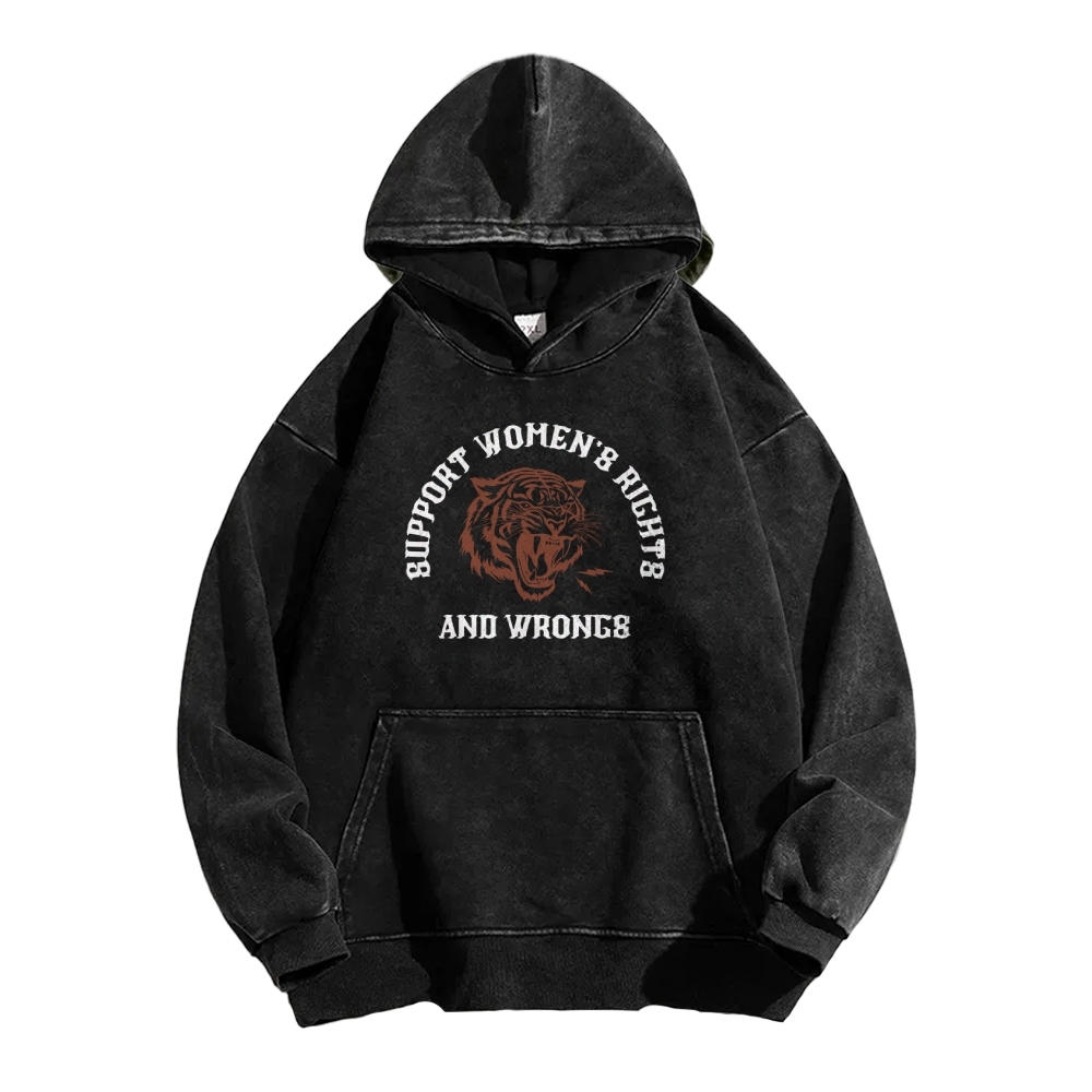Support Rights And Wrongs Washed Hoodie