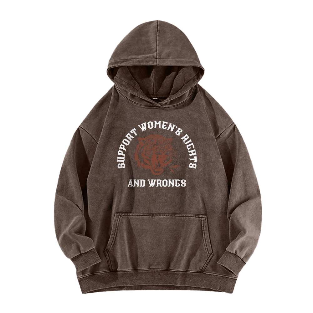 Support Rights And Wrongs Washed Hoodie