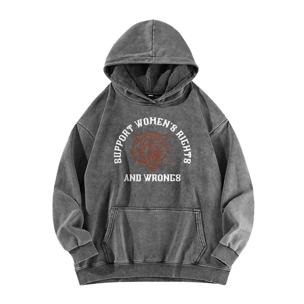 Support Rights And Wrongs Washed Hoodie