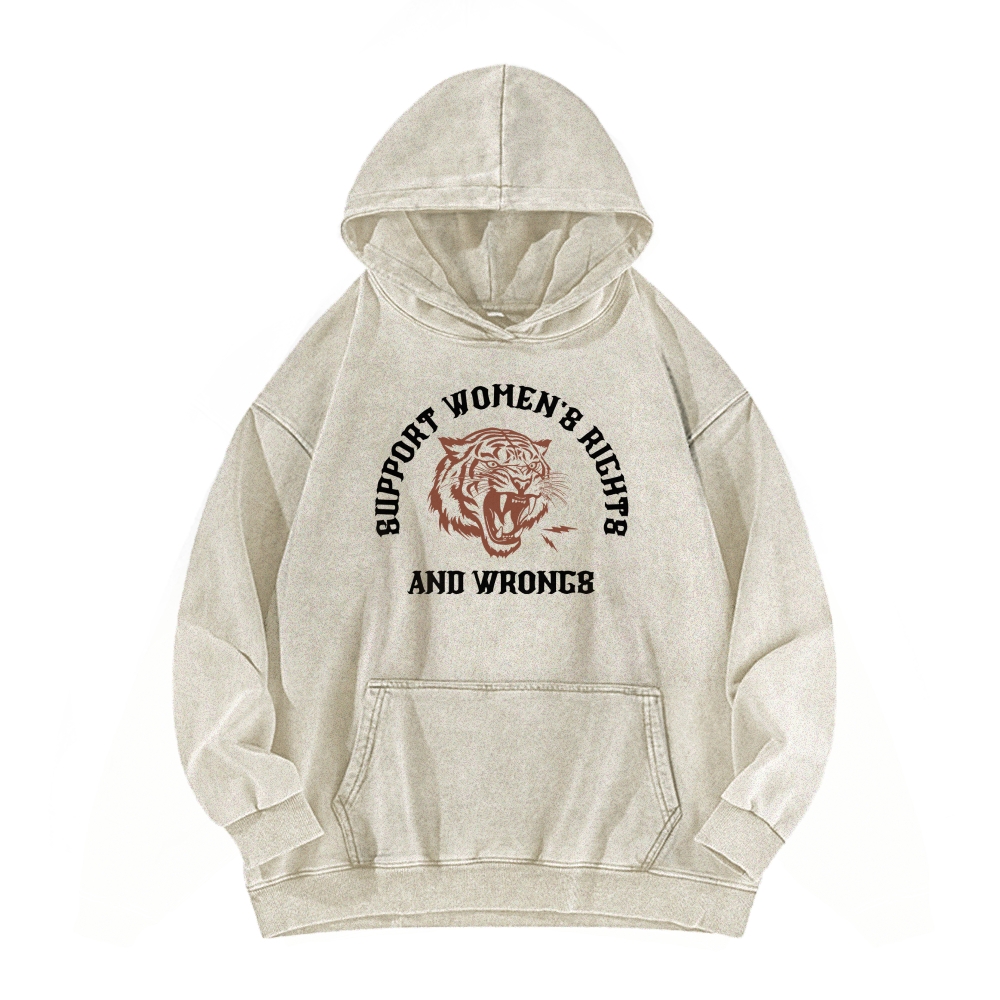 Support Rights And Wrongs Washed Hoodie