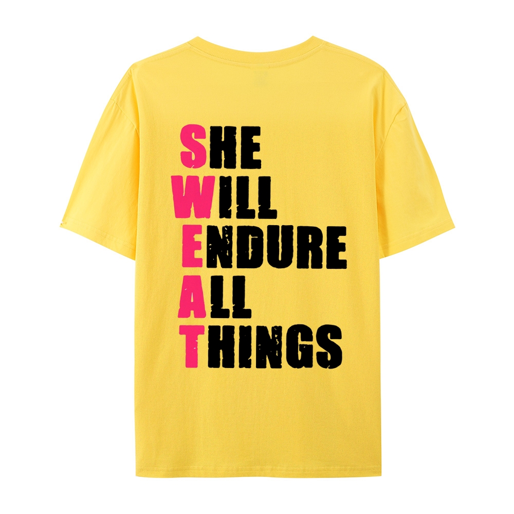 She Will Endure All Things Casual Short Sleeve T-Shirt