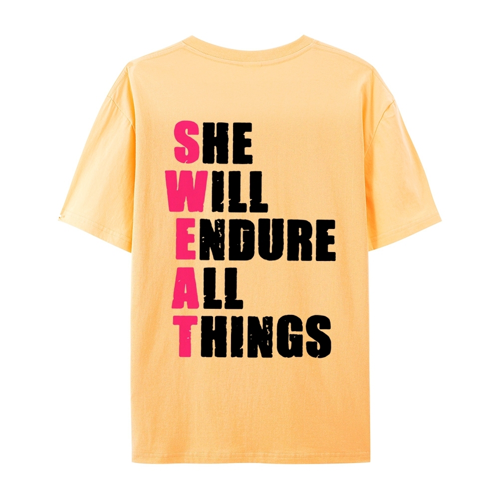She Will Endure All Things Casual Short Sleeve T-Shirt