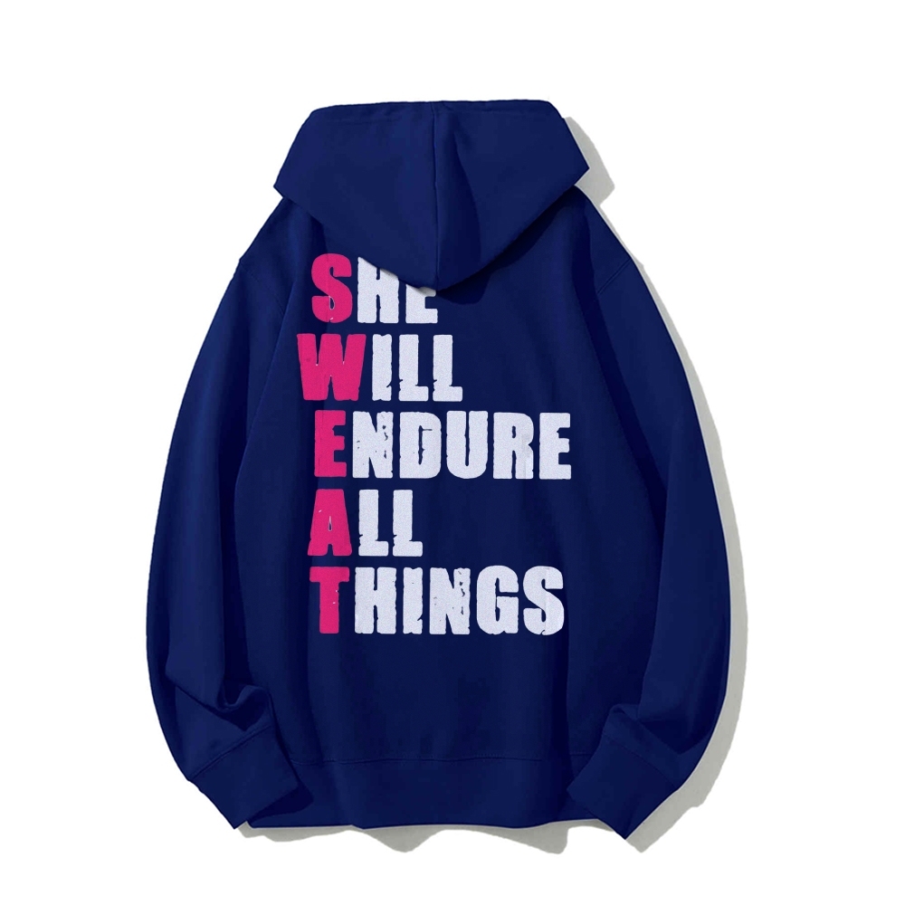She Will Endure All Things Casual Hoodies