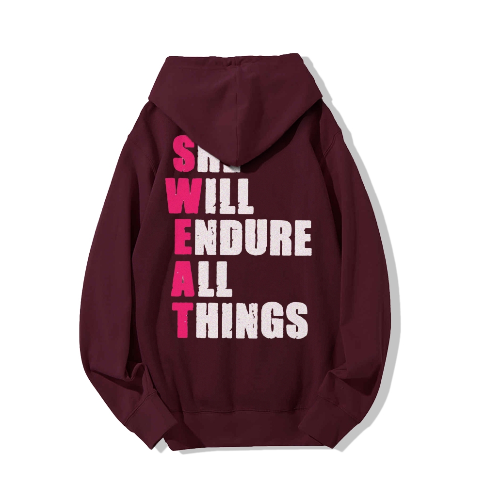 She Will Endure All Things Casual Hoodies