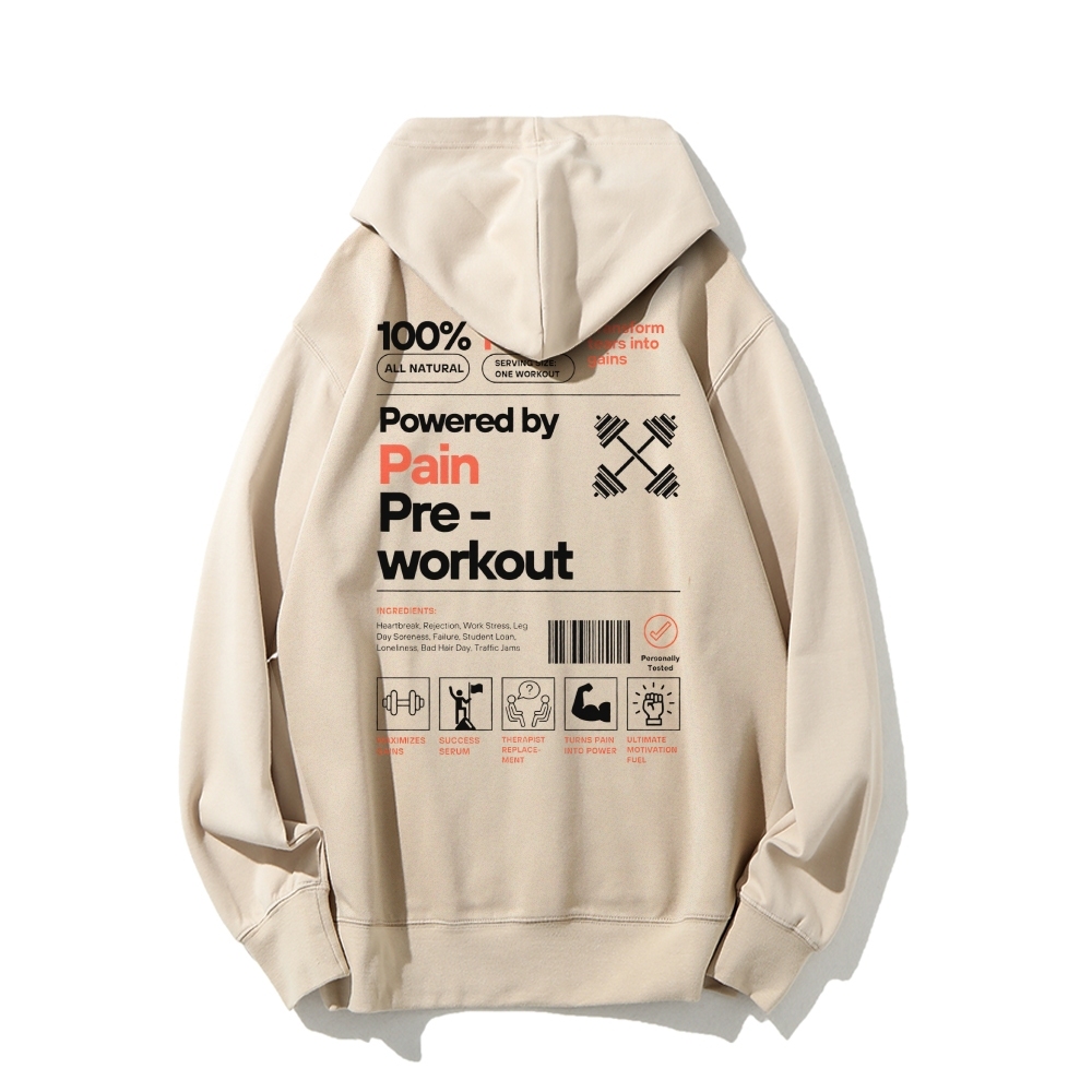 Powered By Pain Pre-Workout Casual Hoodie