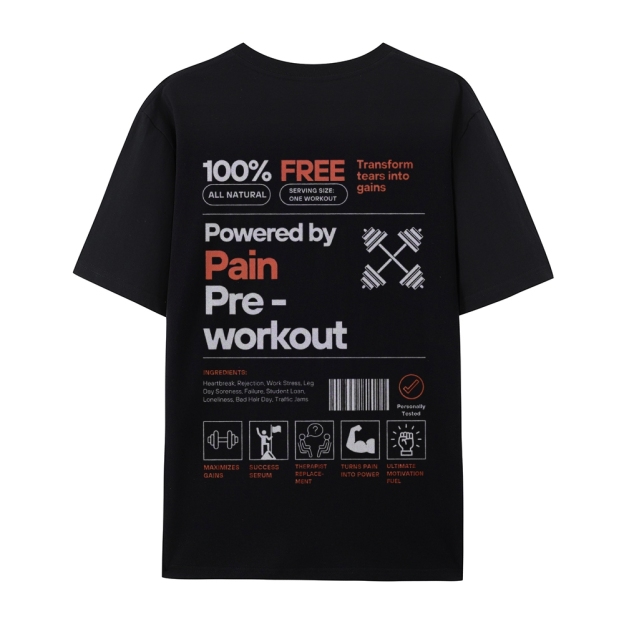 Powered By Pain Pre-Workout Casual Short Sleeve T-Shirt